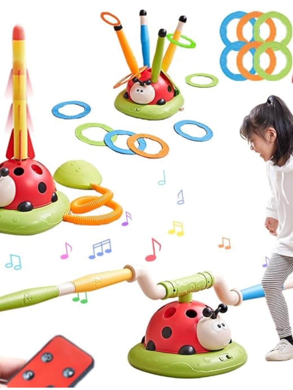TOY - Toss Ring Game and Stomping Launch Rocket